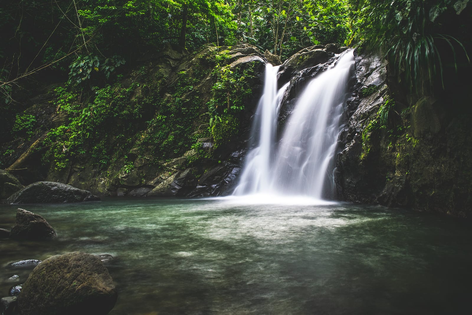 La cascade de Didier dans la forêt tropicale